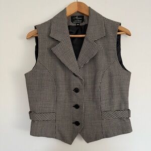 Vintage Alanni by Donny Brooke Wool Houndstooth Vest Size: 10P